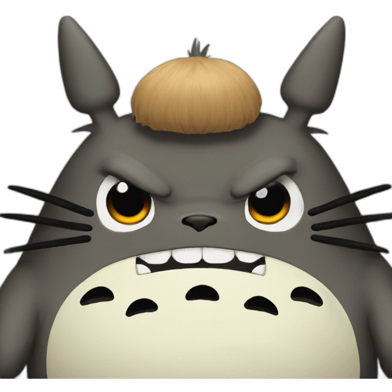 Angry dark Totoro emoji