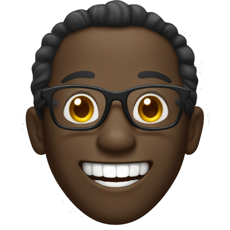 black cubby man with glasses laughing  emoji