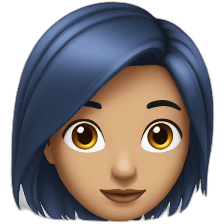 Brune aux cheveux lisses yeux bleus  emoji