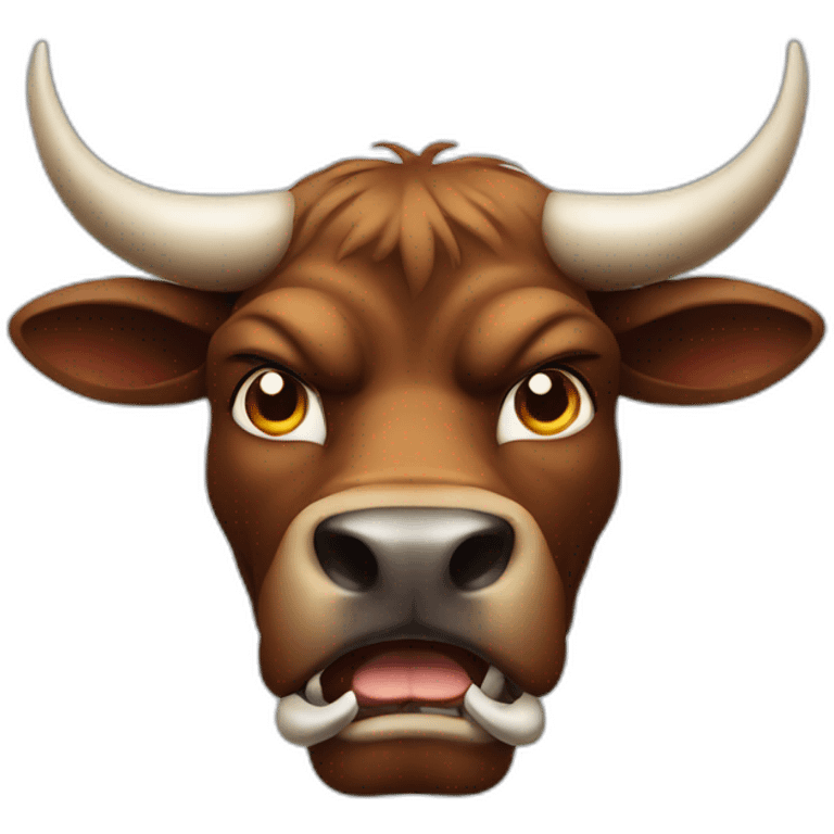 Angry bull with nose ring emoji