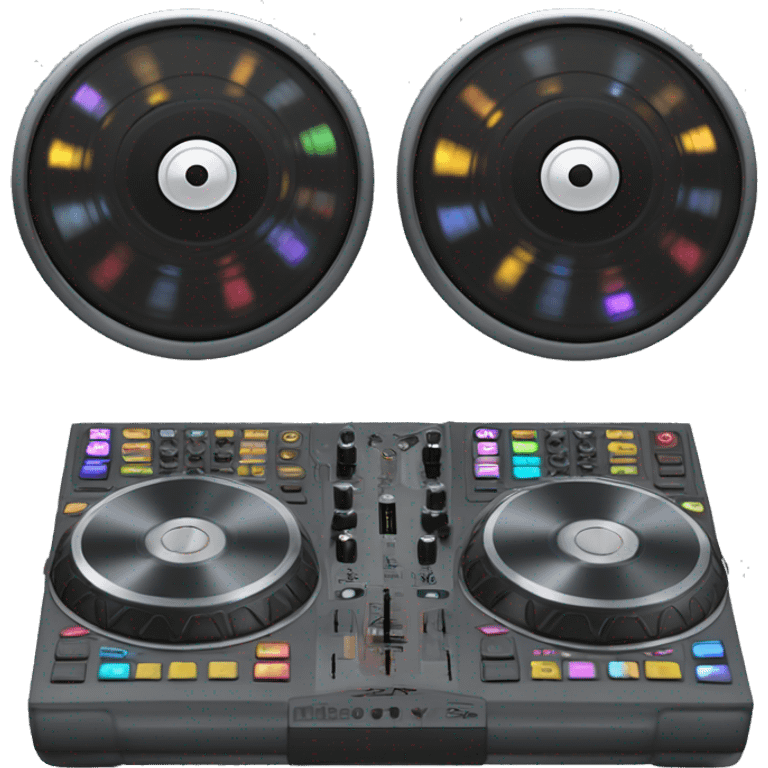 create an image of a DJ spinning a jog wheel on a ddj flx-4 controller with the inscription "baeshhh" emoji