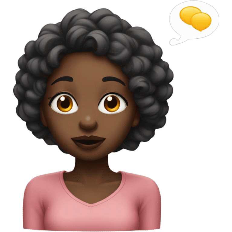 Black girl blowing a kiss emoji