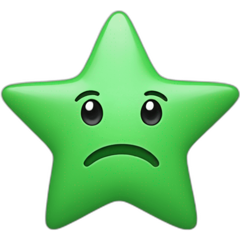 grey face in a green 5-point-star emoji