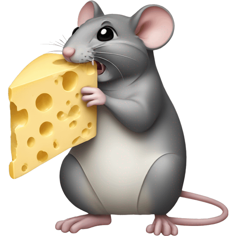 mouse eating cheese emoji