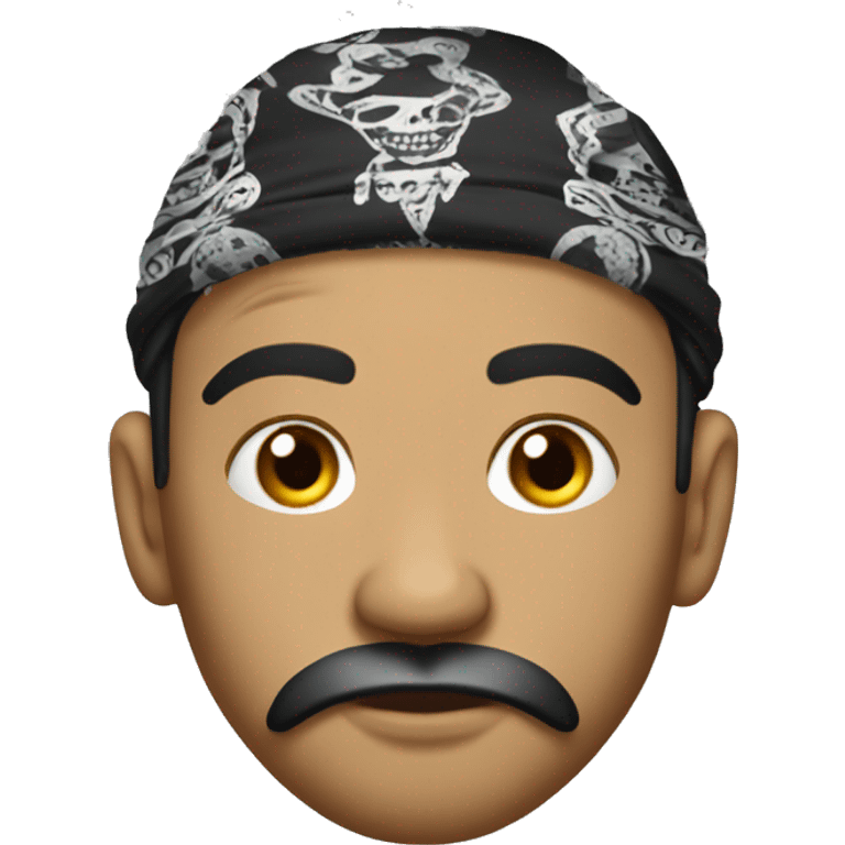 Mexican gangster cholo with bandana and tear drop tattoo emoji