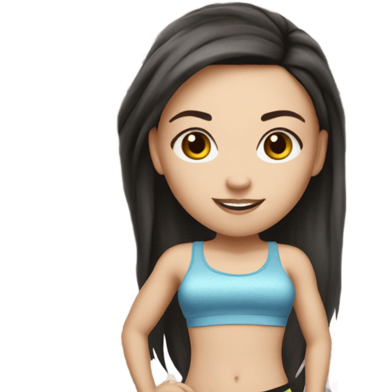 White girl dark hair Zumba  emoji