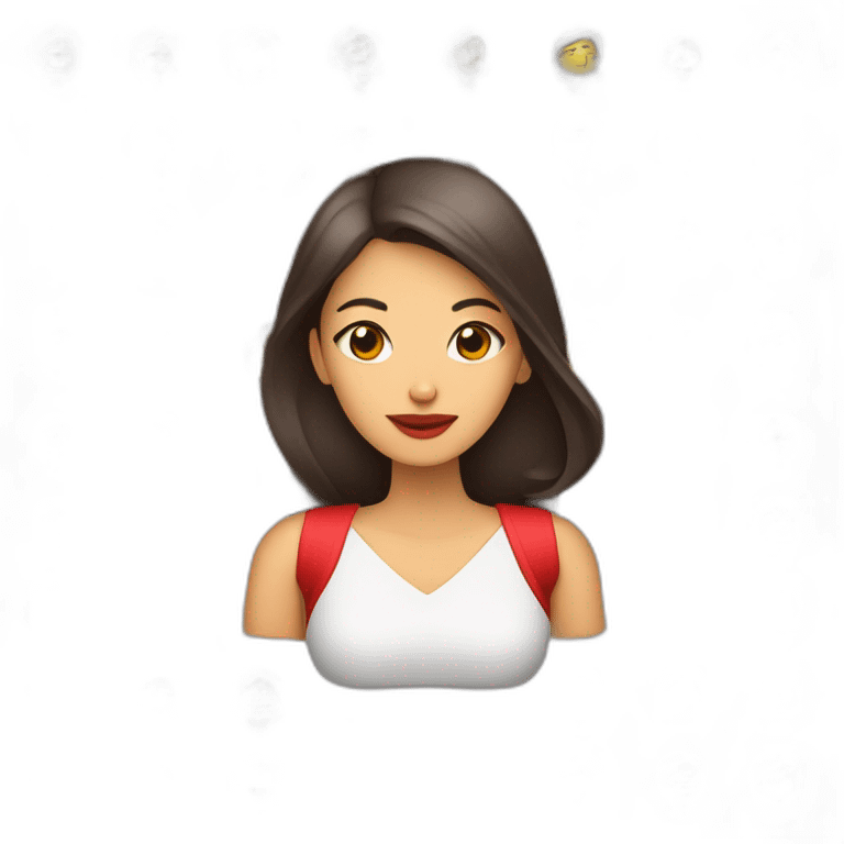 Mujer cachetoncita,ojerosa,pelo cenizo,labios rojos,guapa emoji