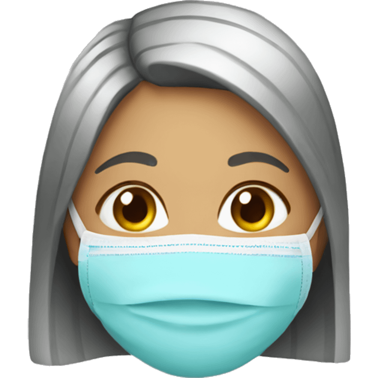 girl with face mask on emoji