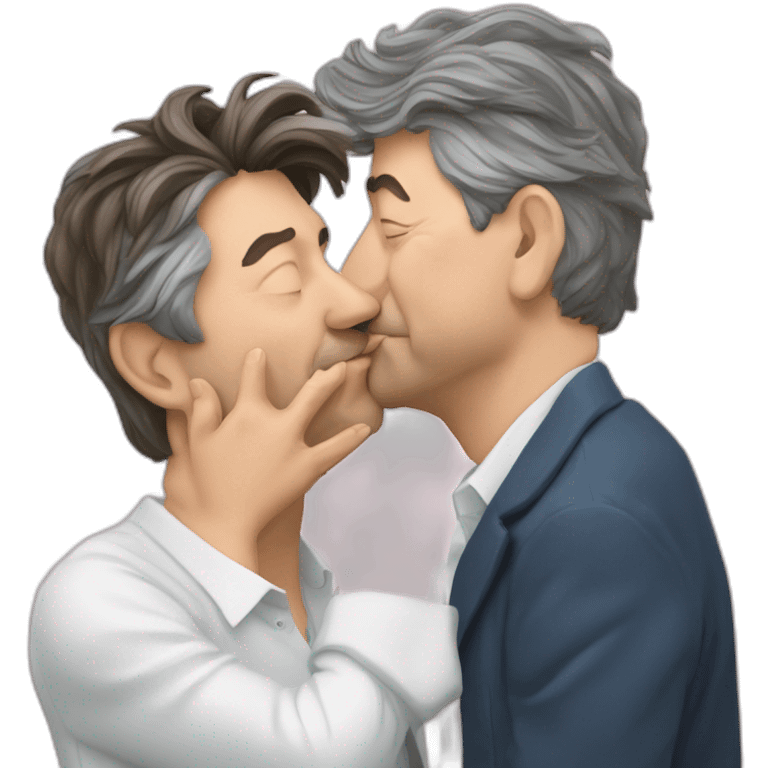 jean-luc-mélenchon-kiss-fabien-roussel emoji