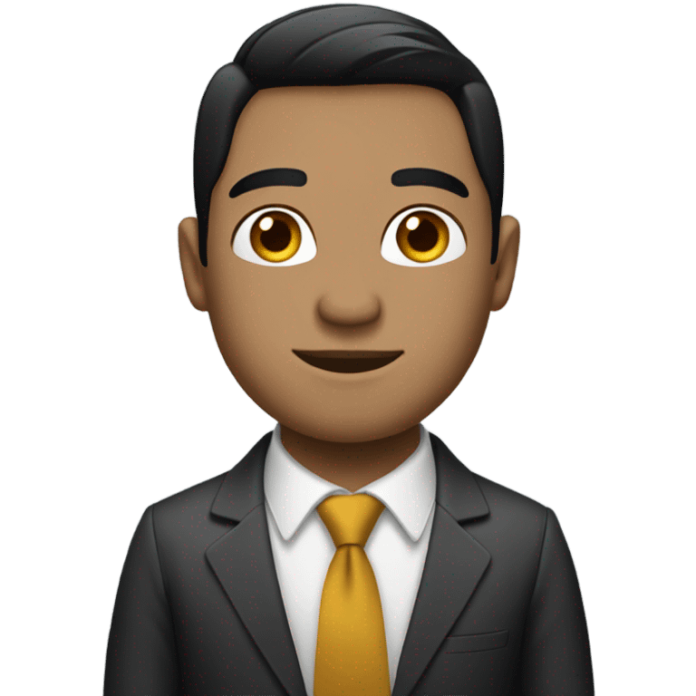 business man short straight black hair middle part emoji