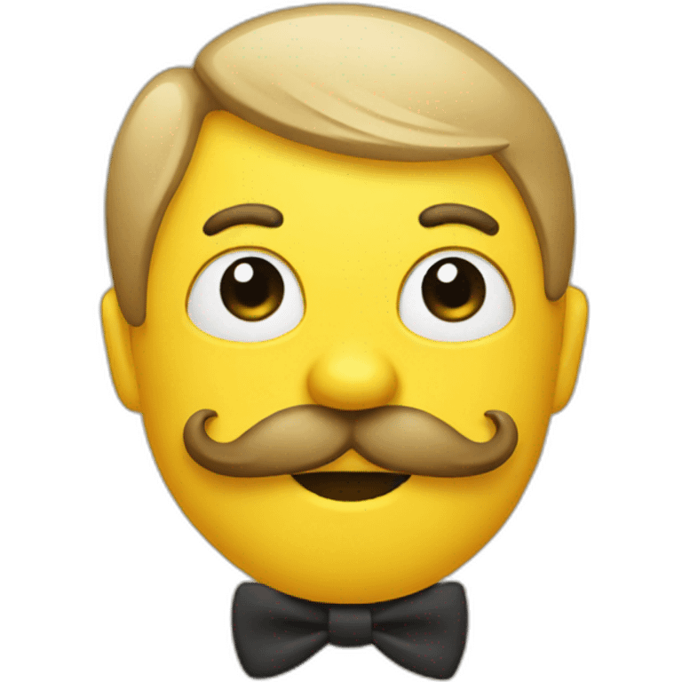 Yellow emoji with french moustache emoji