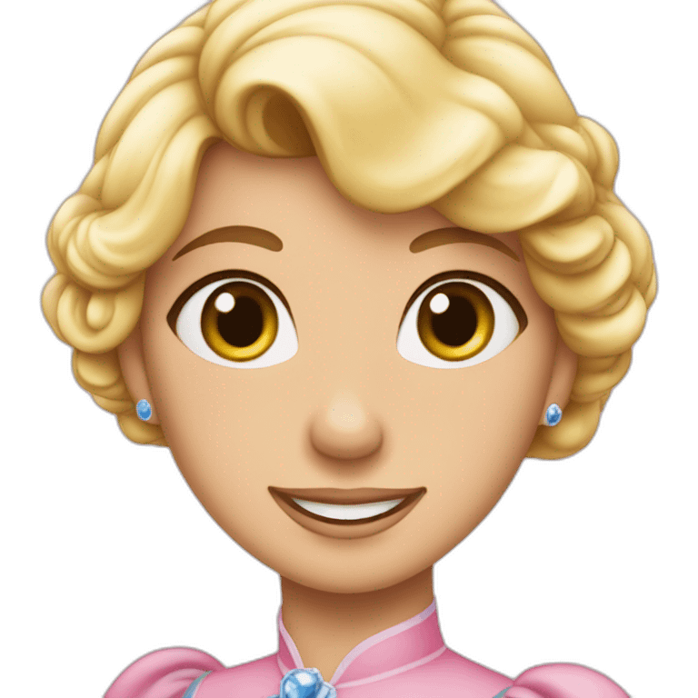 the language of Cinderella in a pink dress emoji