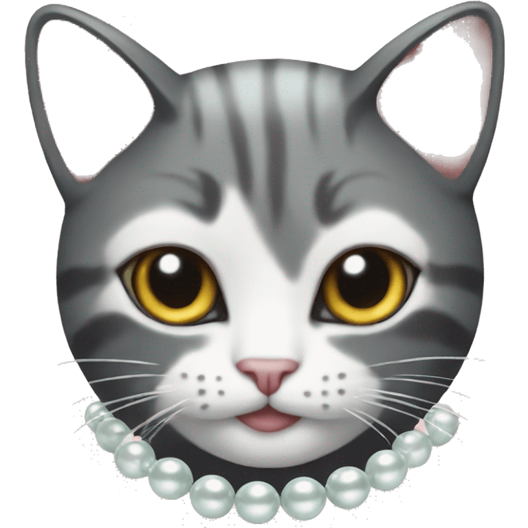 Cat with pearls emoji