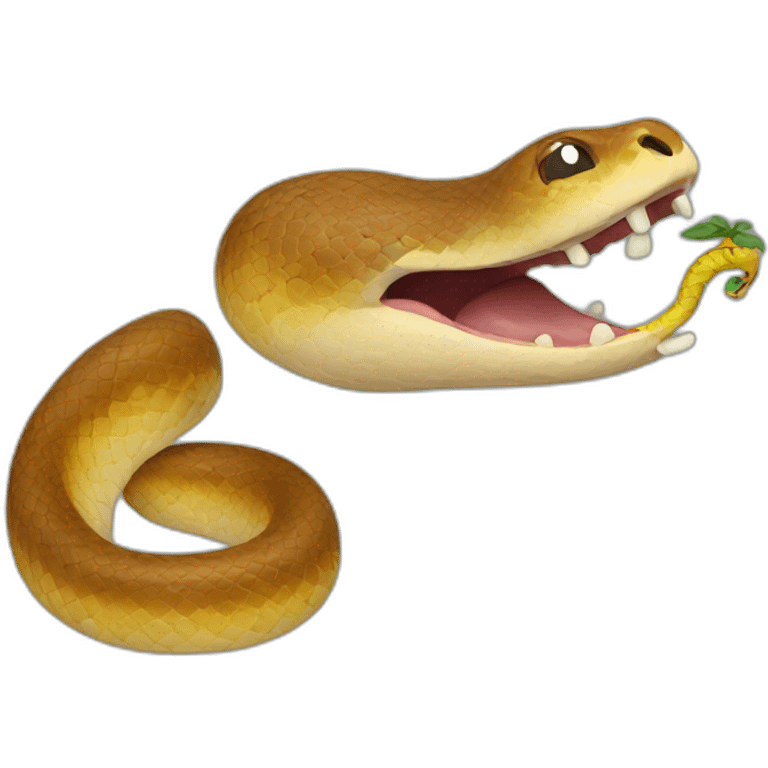 eating a snake emoji