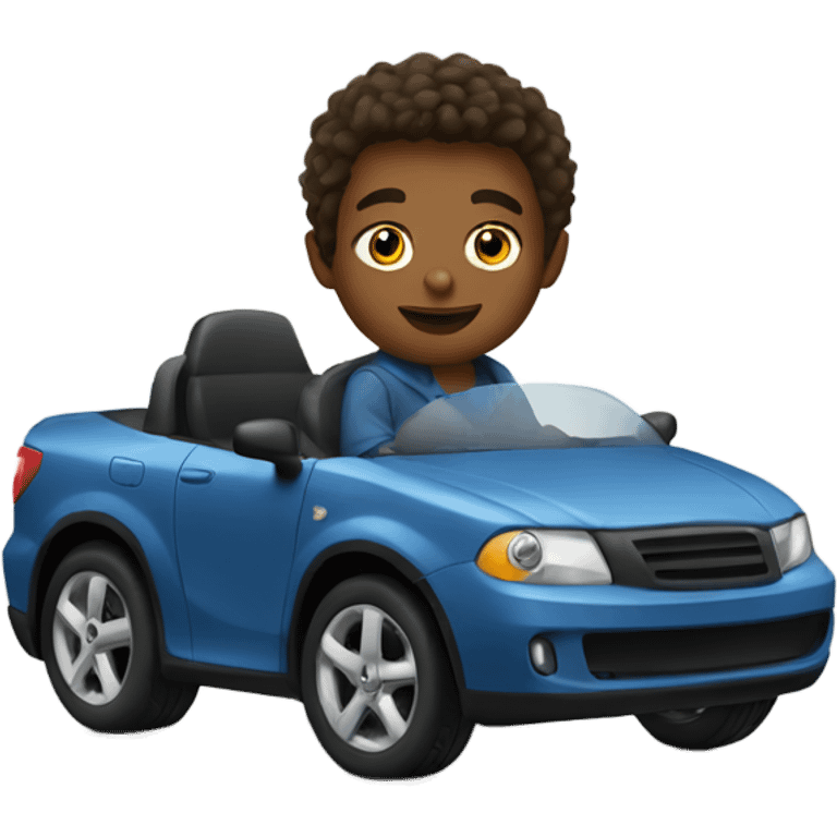 boy driving car emoji