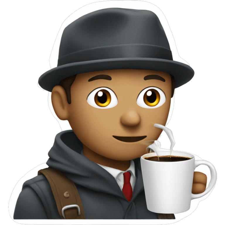 london with a person drinking coffe emoji