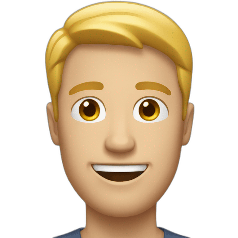 White man happy saying Friday off emoji