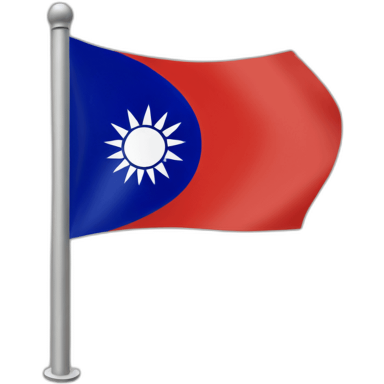 Three dimensions Taiwan flag emoji