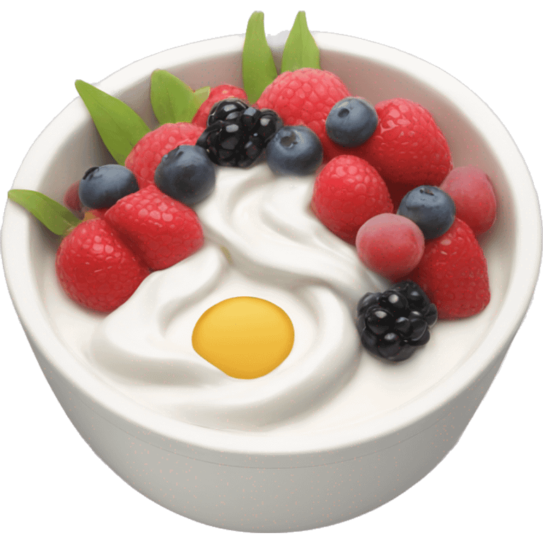 Yoghurt bowl with fruit emoji