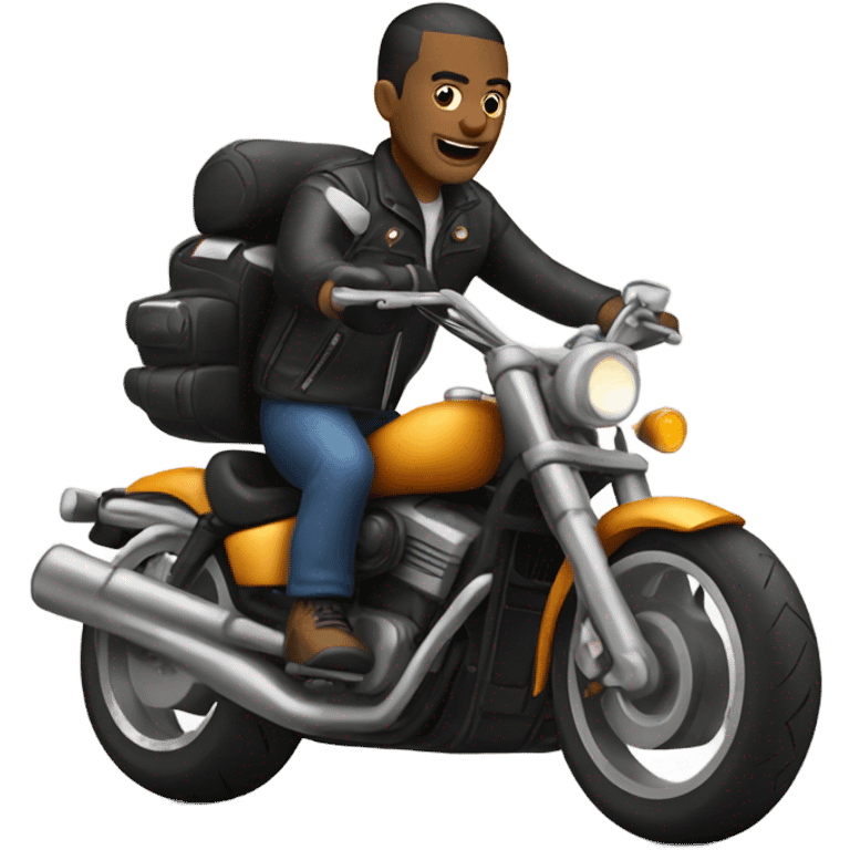 Biker om a bike emoji