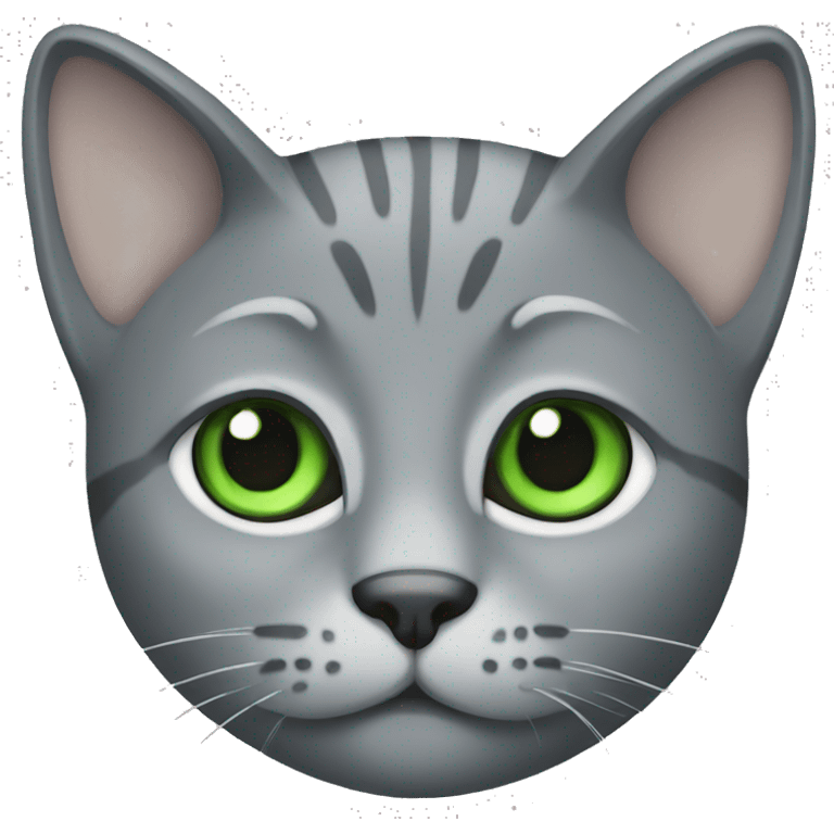 Gray cat with green eyes  emoji