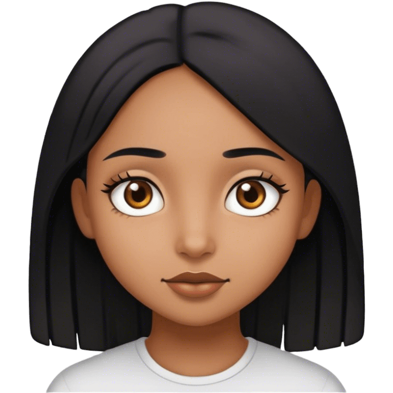 brown girl with straight black hair emoji