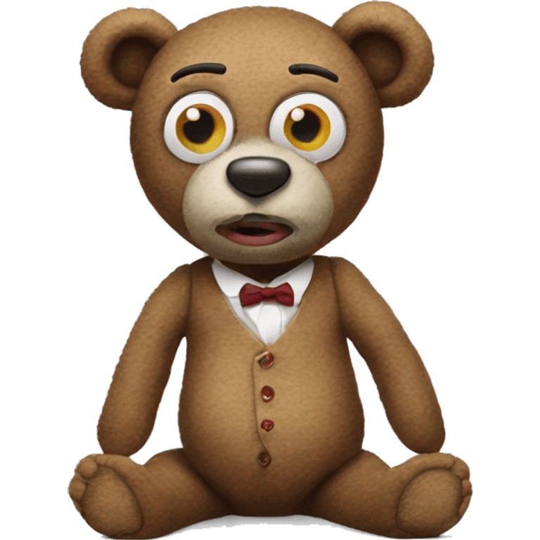 mr bean teddy bear with one eye as button emoji