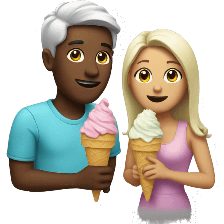 Couple eating ice cream emoji