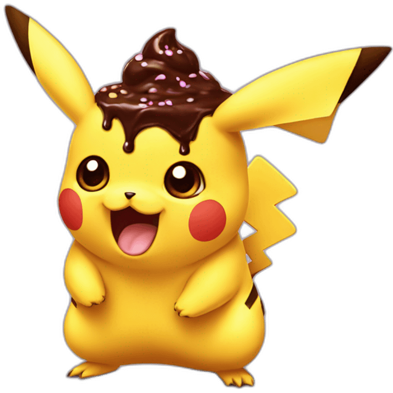 Pikachu mange du chocolat  emoji