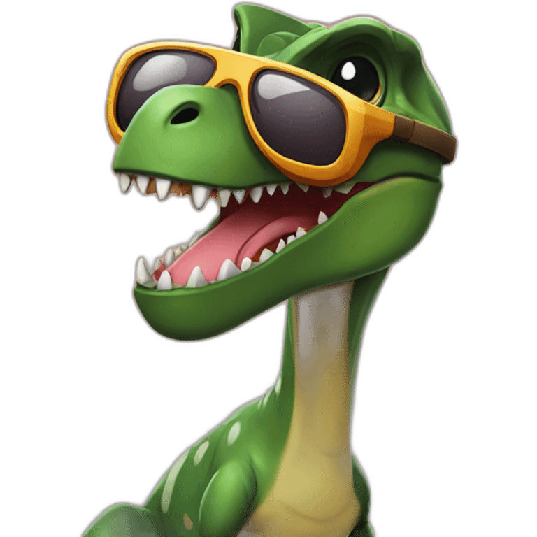 T-rex with sunglasses emoji