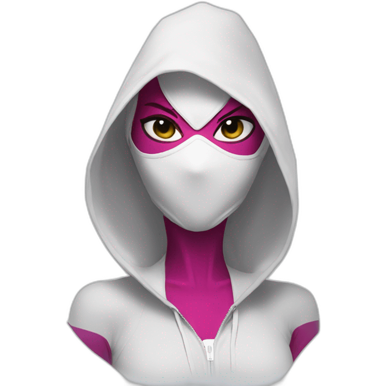 Spider Gwen wearing  a mask emoji