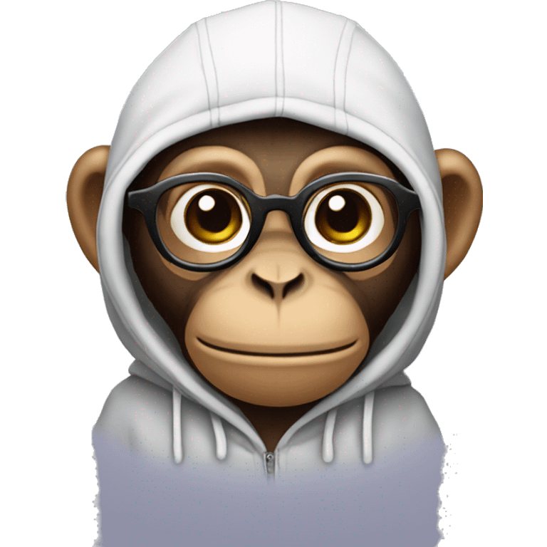 Monkey with hoodie and glasses emoji