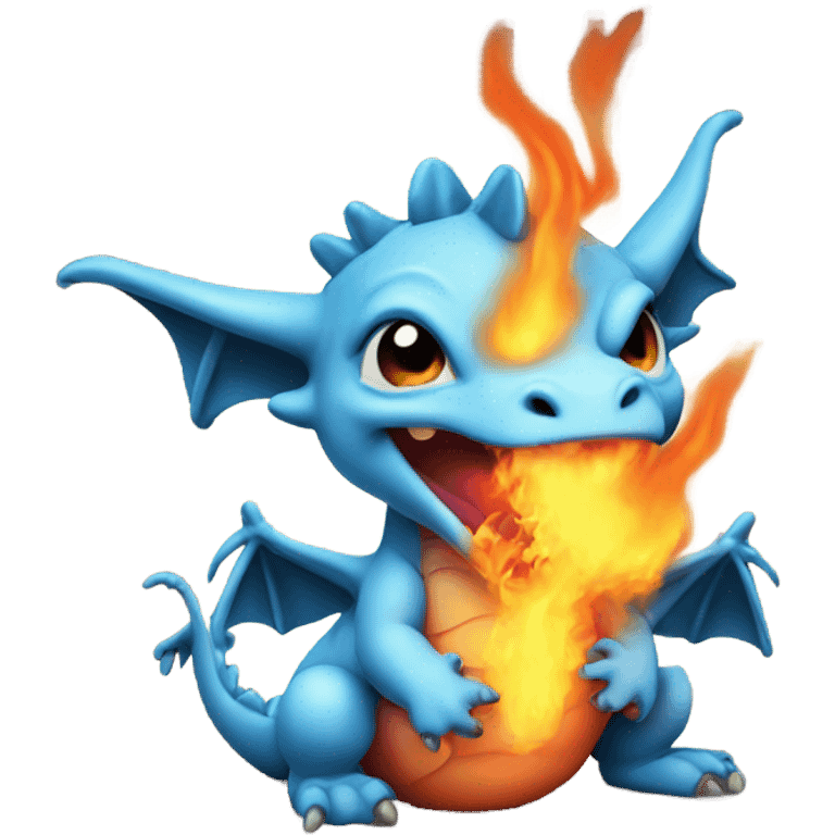 Baby dragon snorting fire emoji