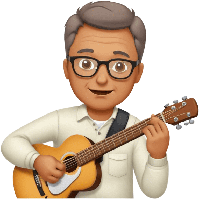 middle-aged man in glasses, musician, instrument, guitar, piano, violin, performance, music, playing, melody, talent, sound, notes, skilled, artist, creativity emoji