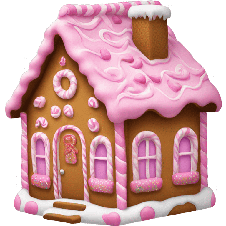 gingerbread house pink emoji