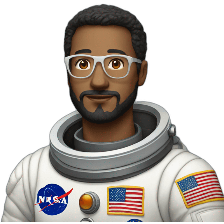 caucasian-man astronaut black-beard white-glasses emoji