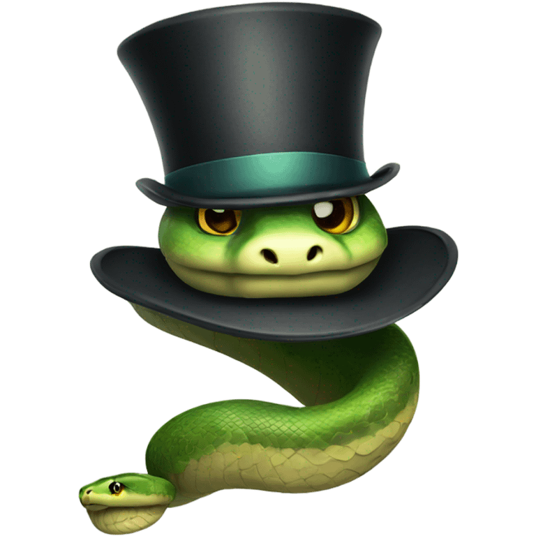 Snake with top hat  emoji