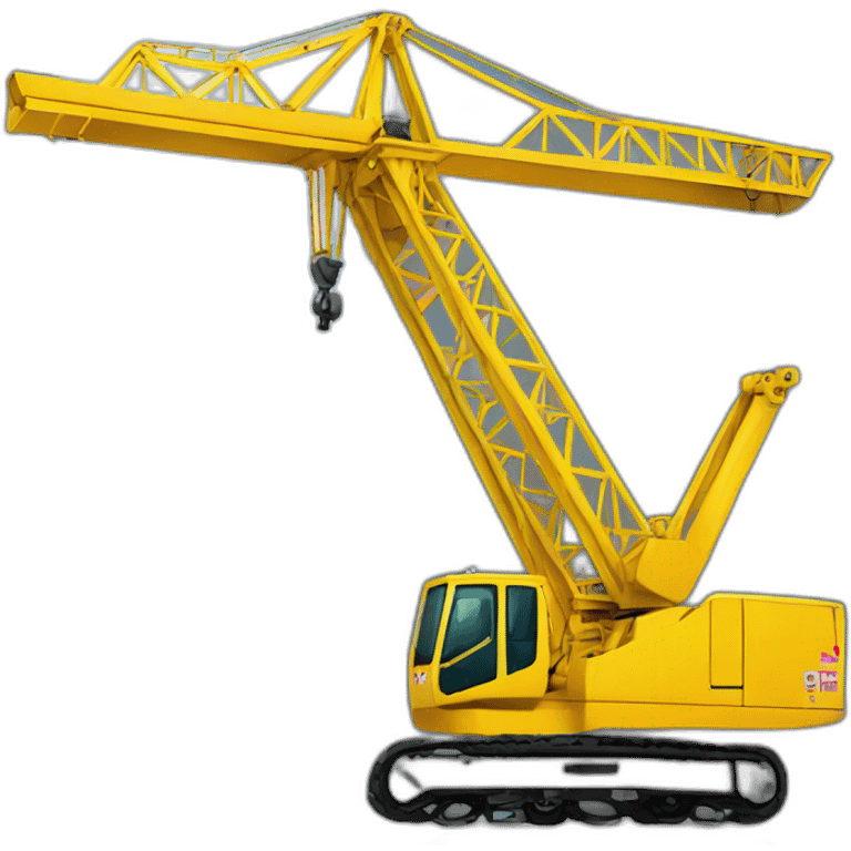 Yellow industrial all terrein crane emoji