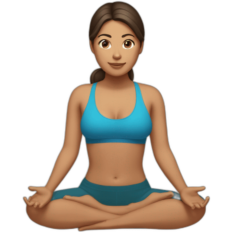 Latina girl brunette hair in Tadasana yoga emoji