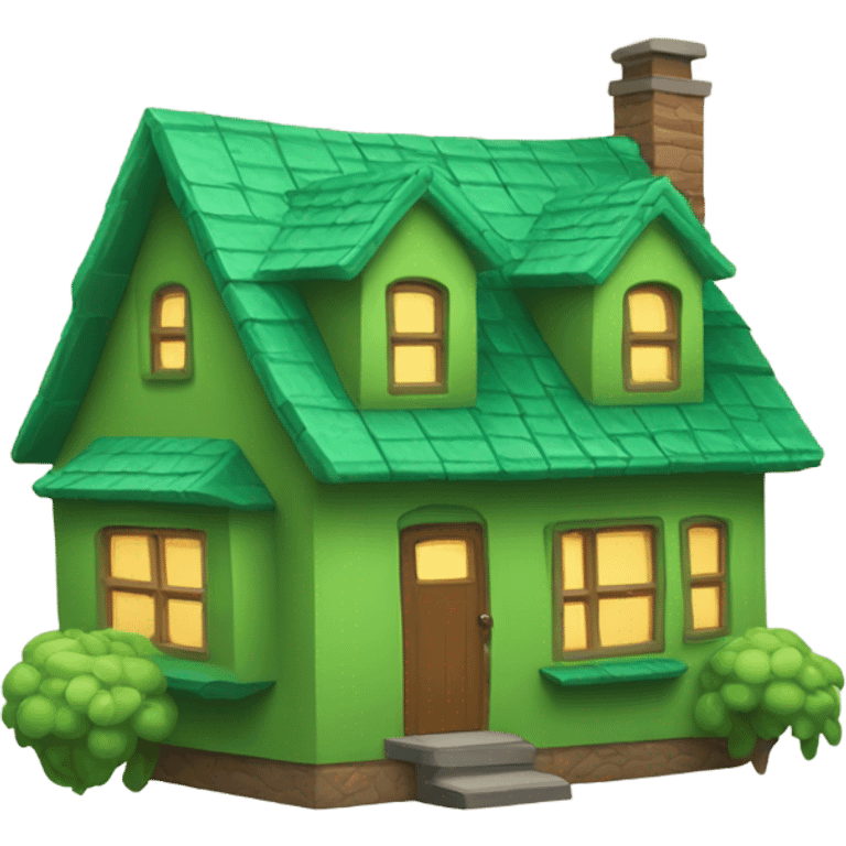 cute green little house emoji