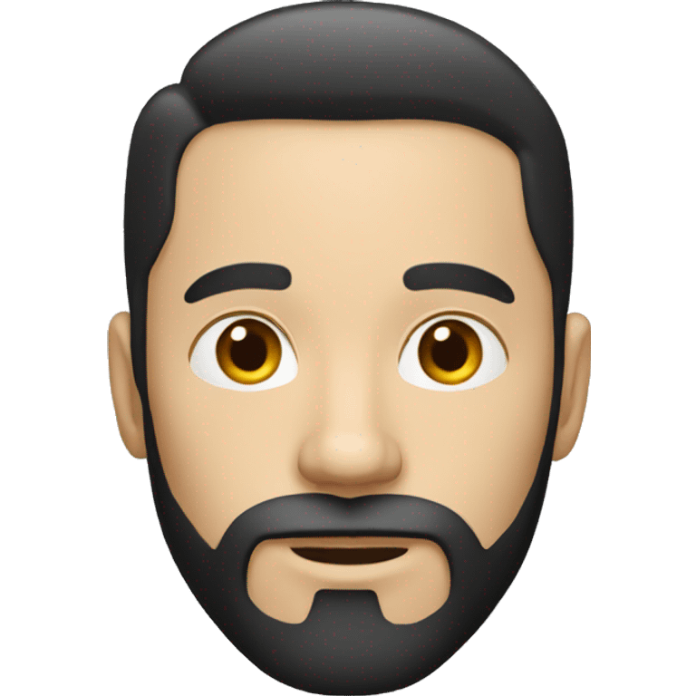 white Man with circle beard and short black hair emoji