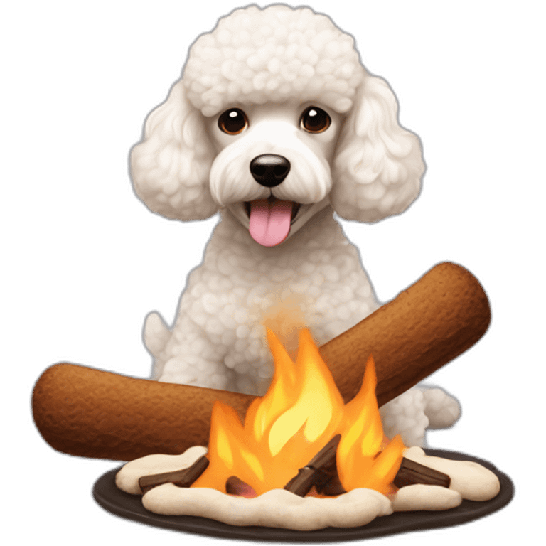 Poodles, making s’mores emoji