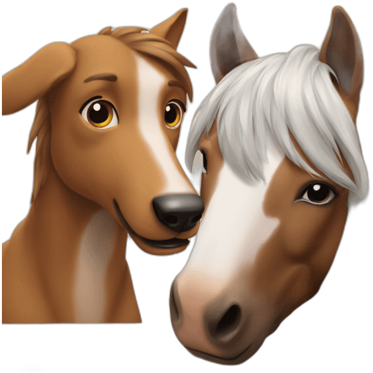 Dog and horse friendship  emoji