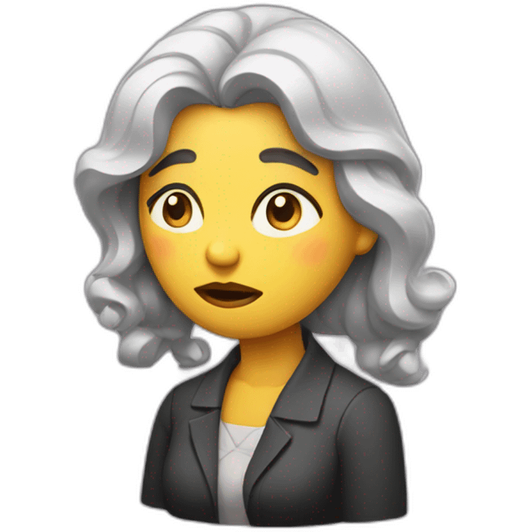 Thinking sad money woman emoji