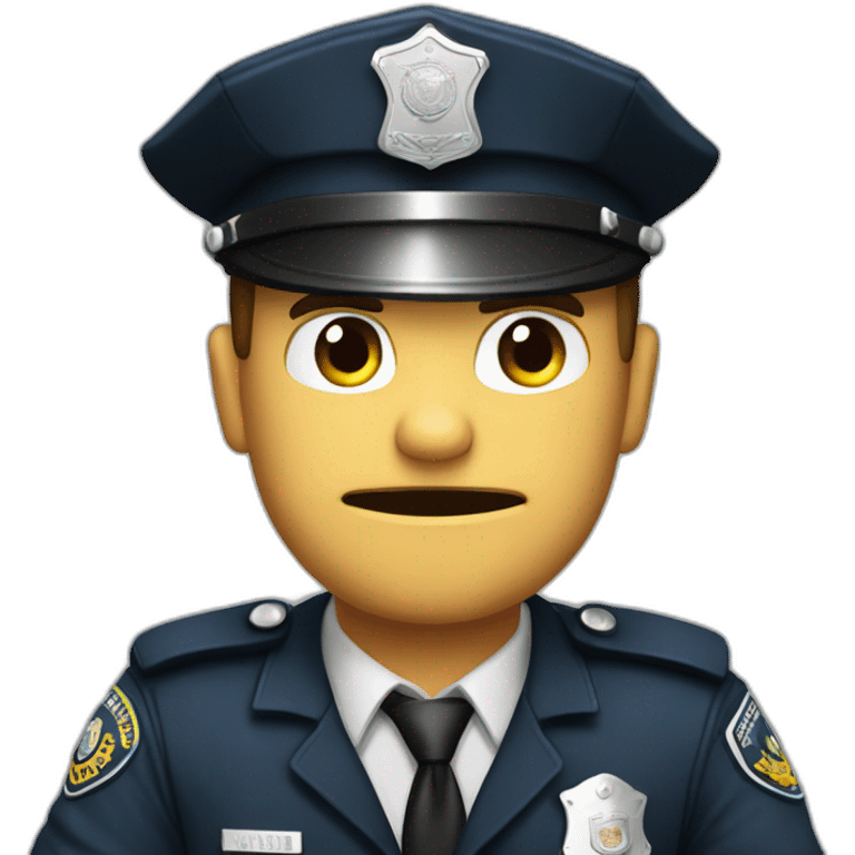 ANGRY POLICE MAN PUTTING HIS OPEN HAND UP TO STOP SOMEONE emoji