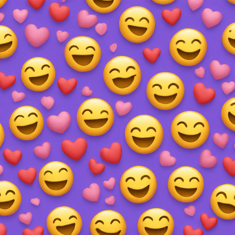 Happy face surrounded by hearts emoji