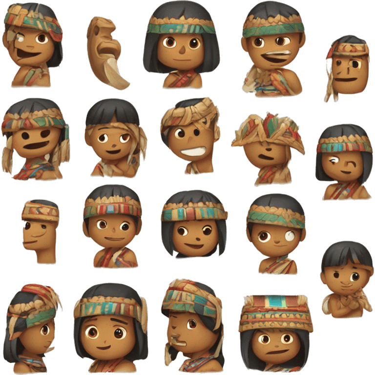 Inca peruano produciendo sus tejidos  emoji