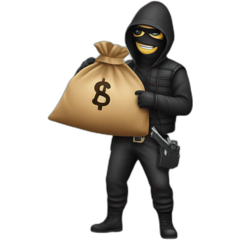 A robber with a moneybag emoji