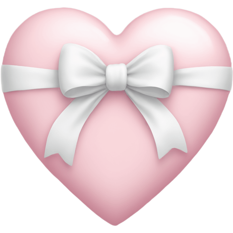 Pastel pink heart with white bow emoji