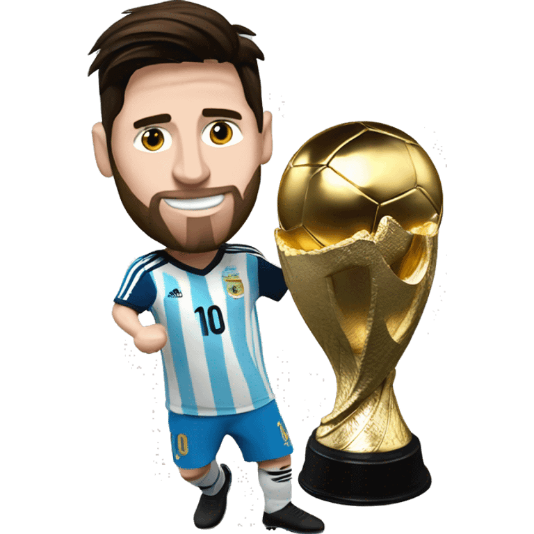 messi con la copa del mundo emoji